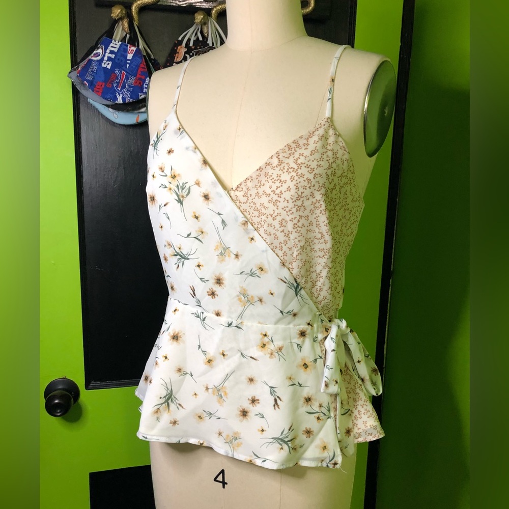 patchwork peplum tank top